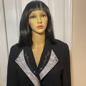 Night Studio Black and Silver Women's Dress Suit.